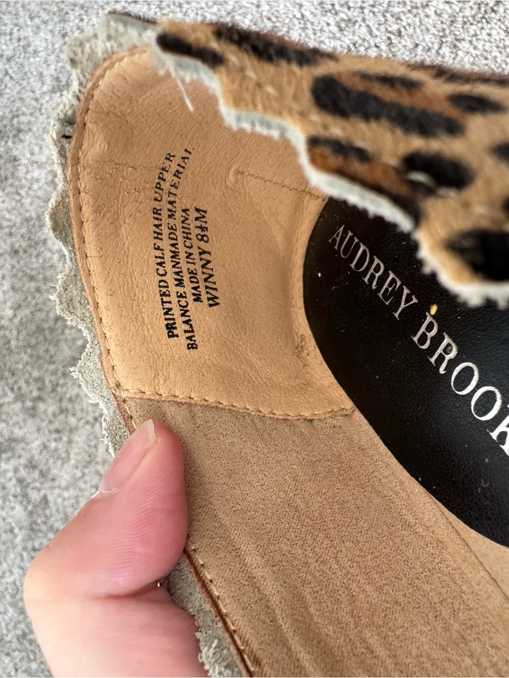 Audrey Brooke Scalloped Leopard Print Flats - Tan/Black - Picture 4 of 5